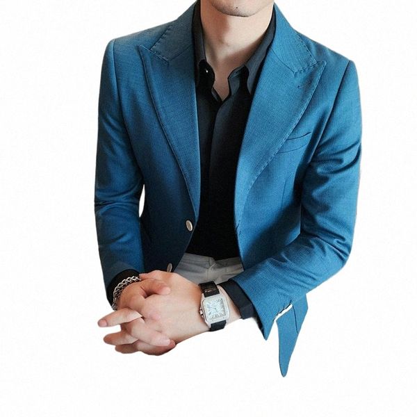 Neue Ankunft Frühling Khaki Blazer für Männer Slim Fit Bräutigam Hochzeit Anzug Jacke Klassische 4XL Plus Größe Herren Casual Anzug Jacke 36dT #