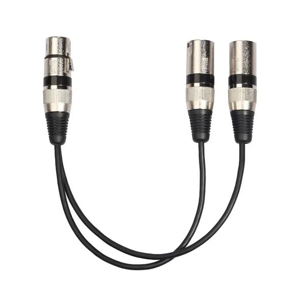 2024 3pin xlr fêmea fêmea para dual 2 plug y splitter splitter 30cm Adaptador de cabo FIE para um mixer de fone de ouvido de alto -falante para amplificador para adaptador de cabo XLR