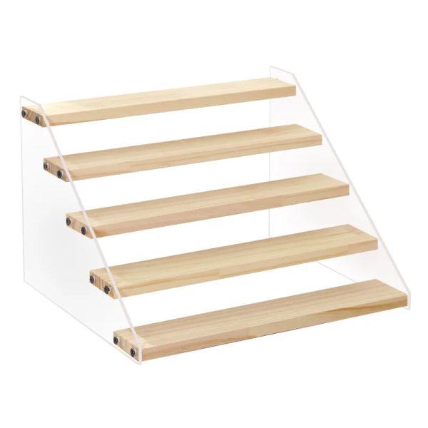 Scaffali 27 strati Espositore per stoccaggio in acrilico Scaffale per uso domestico in legno Tipo Figure di bambole Scaffale modello Supporti per stoccaggio di profumi cosmetici