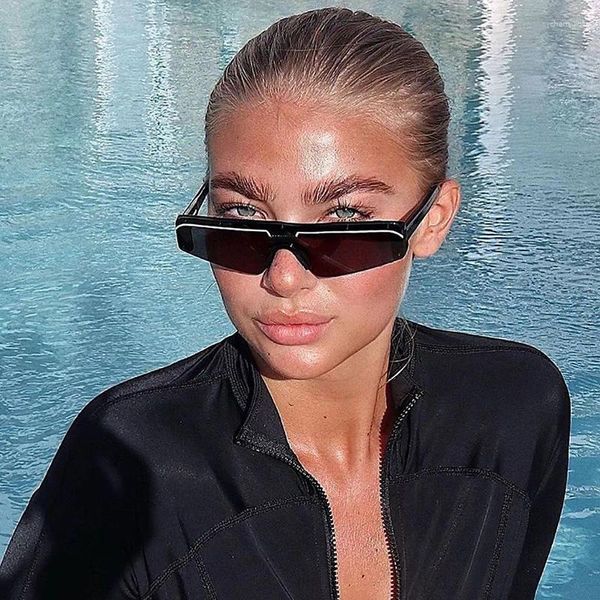 Солнцезащитные очки Ретро INS Модные женские в маленькой оправе Модный бренд Y2K Солнцезащитный козырек Мужское пляжное зеркало UV400