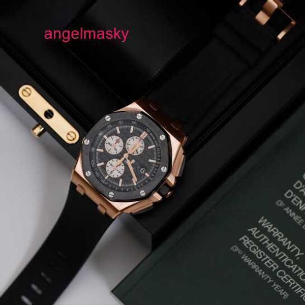 Herren-AP-Armbanduhr Royal Oak Offshore Series 26400RO.OO.A002CA.01 Automatische mechanische Schweizer Sportuhr aus 18 Karat Roségold mit weltberühmter Herrenuhr