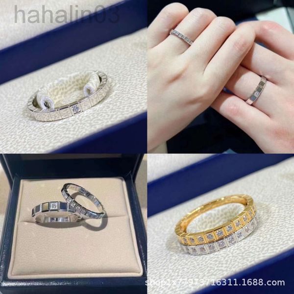 Desginer Chopard Jewelry Bracciale Choprad Chopin Ice Ring Donna Argento sterling 925 placcato V-Oro Collana in oro rosa Anello per coppia Xiao Family Block Ring Vendita calda