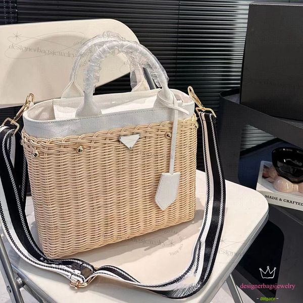 Sacola de designer bolsa feminina rattan tecido saco de palha saco de rattan natural puro mão tecido saco portátil saco crossbody saco de piquenique saco de praia