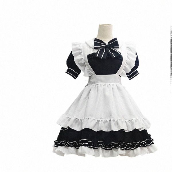 Costumi da cameriera giapponese Kawaii Lolita Costumi anime Cosplay Halen Little Devil Abiti da cameriera Contadino Camicetta per ragazza carina Dropship O2kV #