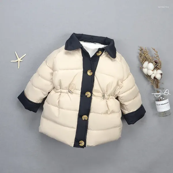 Daunenmantel Winter Weiße Ente Modische Mädchen Baumwolle Gepolstert Kinder Baby Bund Mit Jacke