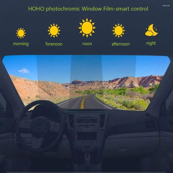Pencere Çıkartmaları Hohofilm 45%-75%VLT 152CMX76CM Pochromic Film Araba Ev Cam Tonu Güneşlik Akıllı Optik Kontrollü Aksesuarlar
