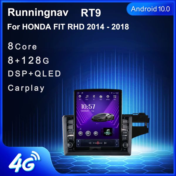 9,7-дюймовый новый Android для Honda FIT 2014-2018 RHD Tesla Type Автомобильный DVD-радио Мультимедийный видеоплеер Навигация GPS RDS Без DVD CarPlay Android Автоматическое управление рулевым колесом