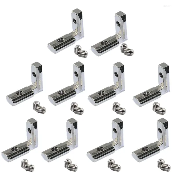 Relógios de parede 20pcs T Slot L-forma interior dentro do conector de canto suporte comum para perfil de extrusão de alumínio 2024 série 6mm