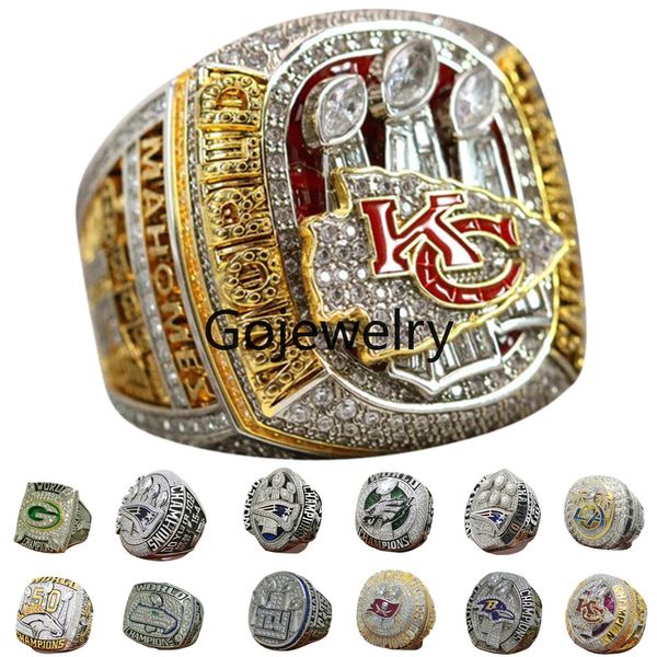 Luxo Super Bowl LVII Championship Ring Set Designer 14K Gold KC Champions Anéis para Mens Womens Diamond Sport Jewelrys