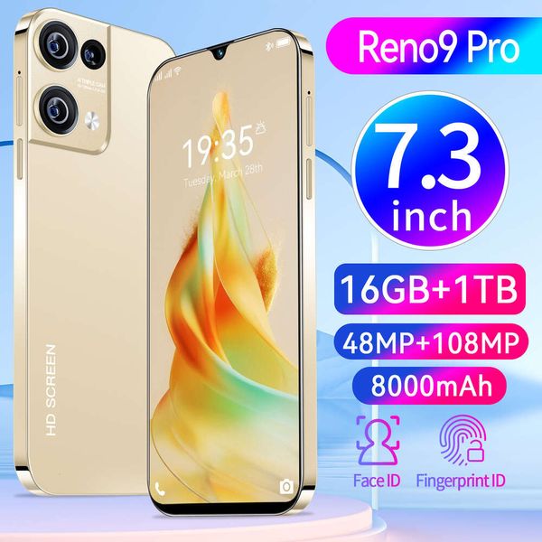 Novo telefone Reno9 Pro tela grande de 7,3 polegadas 16GB + 1TB Android integrado