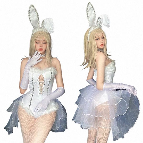 Coelhinho da páscoa traje sexy coelho traje terno para mulheres empregada doméstica halen traje cosplay trajes feminino sexy cosplay dr n06t #