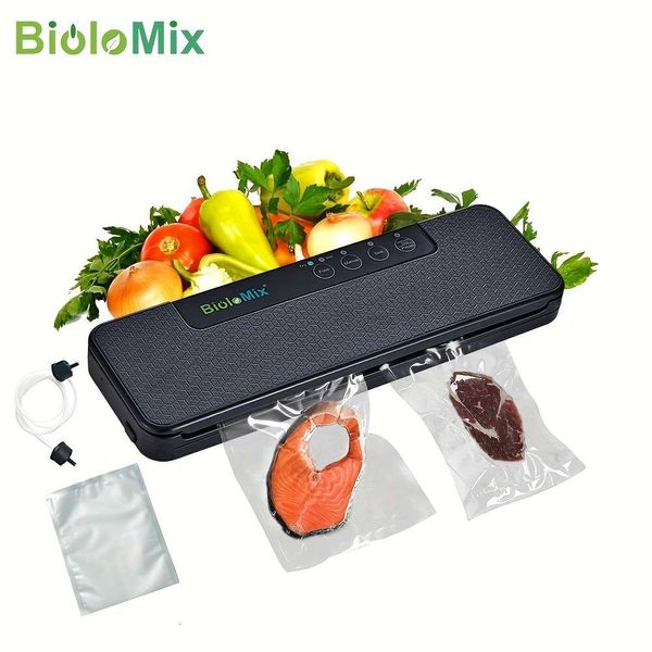 Вакуумный упаковщик Biolomix Hine с функцией экономии влажных или сухих продуктов, 10 шт., бесплатные пакеты для су-вид, белый/черный