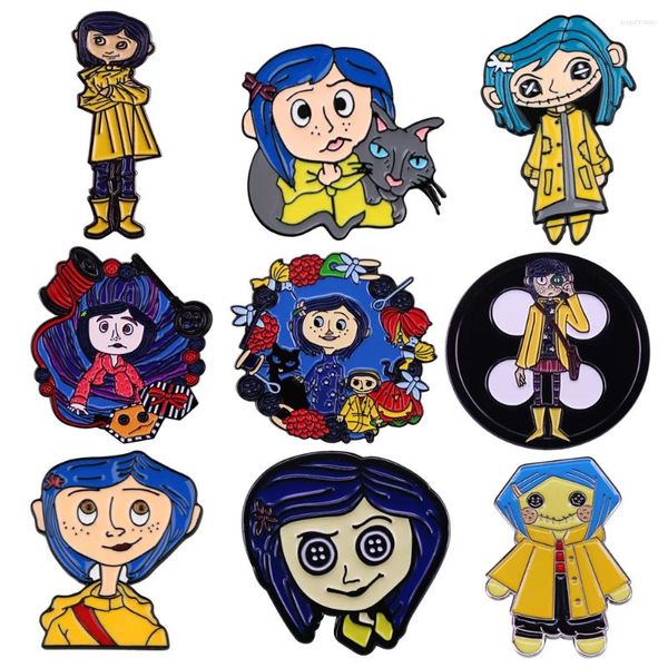 Broches halloween horror decoração dos desenhos animados esmalte pino feminino lapela pinos para mochila emblemas acessórios de moda presentes