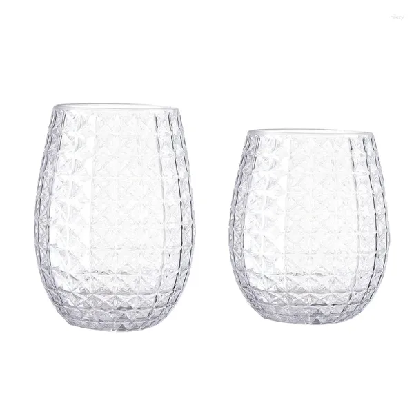 Bicchieri usa e getta Cannucce 16oz/12oz Ananas Bicchiere da vino Bicchiere da cocktail in plastica Riutilizzabile per bevande Home Party Club