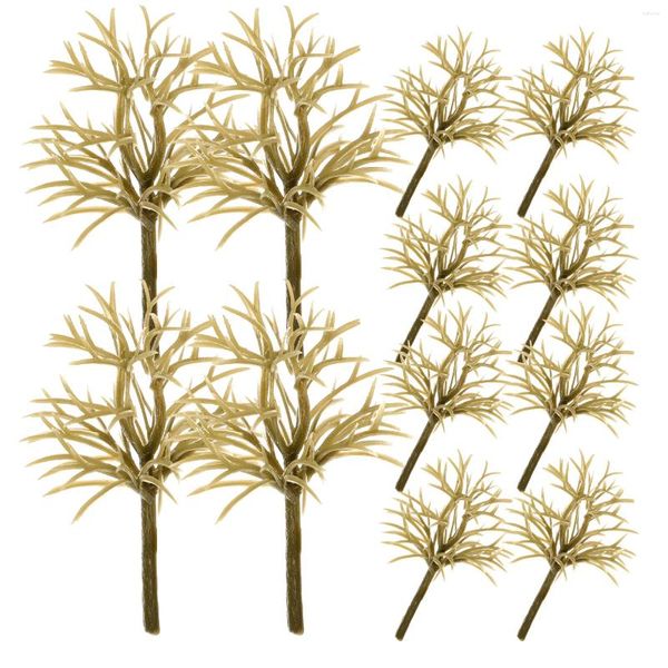 Flores decorativas 30 peças modelo de planta árvore pólo trem cenário para artesanato decorar árvores em escala ferroviária mini plantas em miniatura