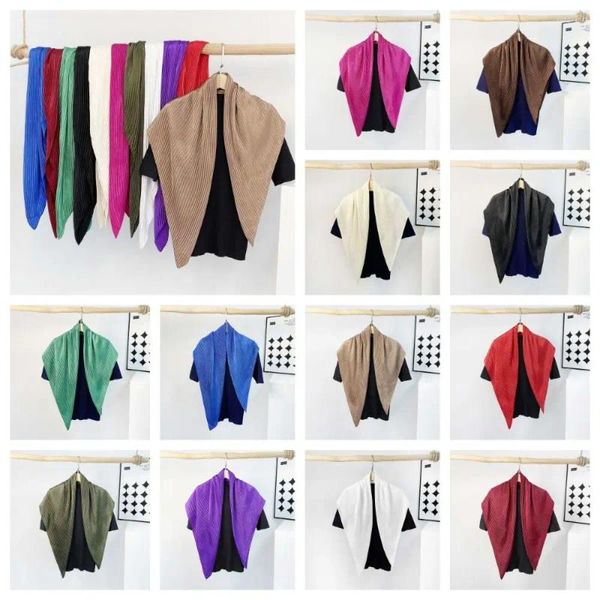 Sciarpe Sciarpa di seta satinata da 90 cm Elegante protezione solare Testa color caramello Hijab pieghettato Collo quadrato da viaggio