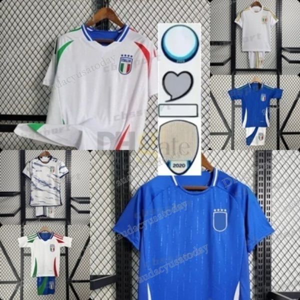 2024 Italien Trikot Europapokal Heim Auswärts Herren Kinder Trikots Raspadori Verratti Barrera Donnarumma Totti Politano Miretti Fußballtrikot Fan-Spieler-Version