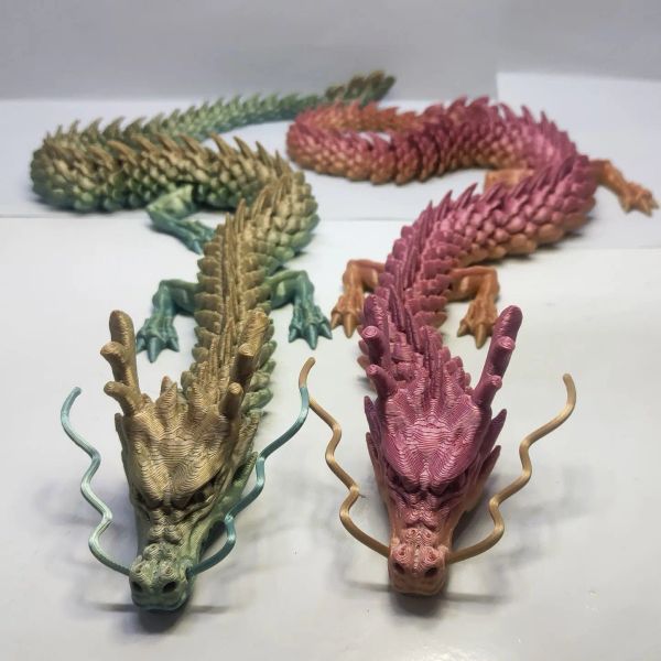 Скульптуры, украшения для аквариума, 3D печатный дракон, подвижный китайский дракон, игрушки, дракон, ручная работа, украшения в виде дракона, украшение в виде дракона