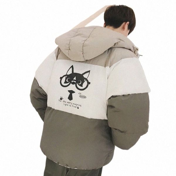 Mit Kapuze Cott Gepolsterte Jacke Männer Winter Puff Jacke Parkas Warme Studenten Casual Koreanische FI Streetwear Frauen Brot Mäntel s0U1 #