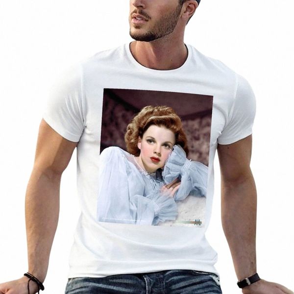 Раскрашенная футболка Джуди Гарланд около 1943 года, винтажная одежда, толстовка, спортивные фанаты, простые футболки для мужчин 84DA #