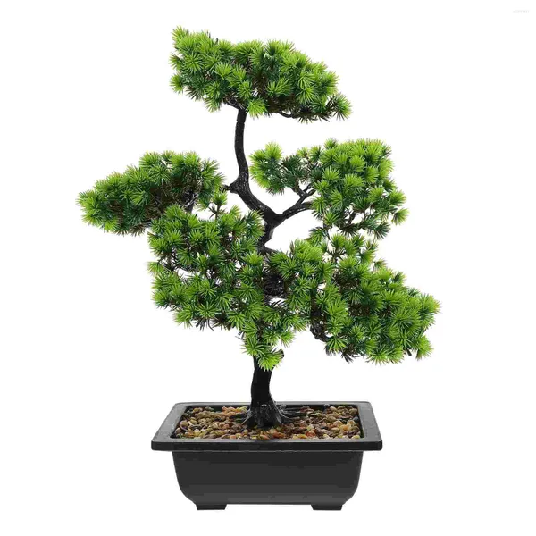 Simulazione di fiori decorativi Pino di benvenuto Piante artificiali Grande vaso da interni per uso domestico Falso albero bonsai