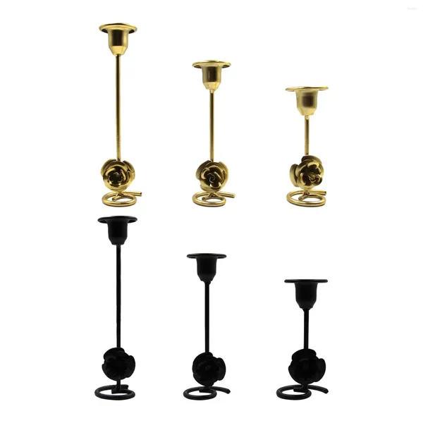 Castiçais castiçais suporte rosa metal geométrico simples candelabros peça central para festa sala de estar casamento barra