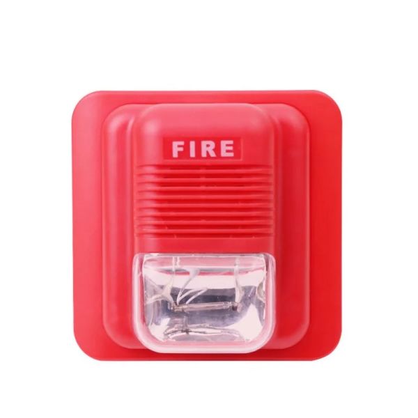 Buzina de alarme de incêndio 119 Alarme de incêndio LED Sirene de luz intermitente 12V 24V Alarme de som e luz de incêndio