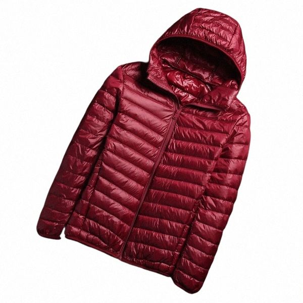 Outono inverno homens puffer jaquetas homens coreano fi com capuz ultra leve empacotável água e resistente ao vento respirável para baixo casaco 72FR #