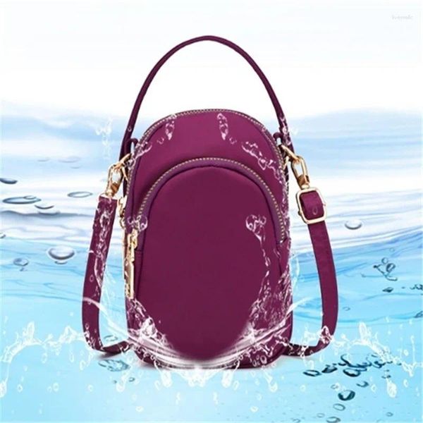 Sacos de ombro à prova dwaterproof água oxford saco feminino fone de ouvido buraco telefone móvel casual carteira bolsa bolso feminino bolsa