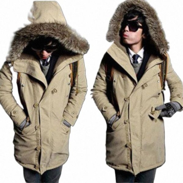 Dropship pop agradável jaqueta de inverno homens engrossar parkas quentes casual lg outwear com capuz jaquetas e casacos homens veste homme c0x0 #