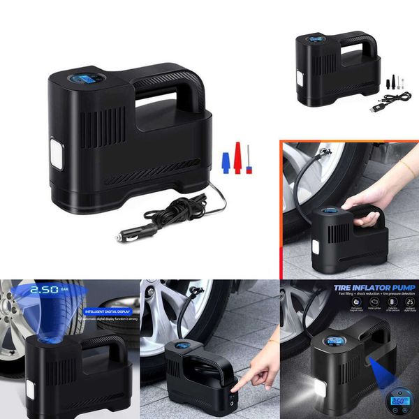 Aggiorna il nuovo compressore da 150 PSI DC 12V Digital Iator Portable Auto Air per auto moto LED Light Tire Pump