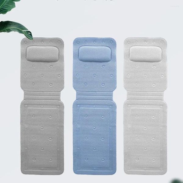 Tapetes de banho Ventosas antiderrapantes Banheira Mat Headrest Secagem Rápida PVC Espuma Pescoço Apoio Full Body Pillow Lavanderia