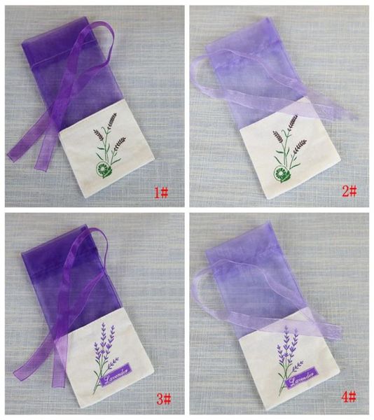 Bustina di lavanda in organza di cotone viola Borsa di fiori secchi fai da te Dolce Bursa Armadio Borsa regalo antimuffa Borsa di fragranza Intera DBC BH9474745