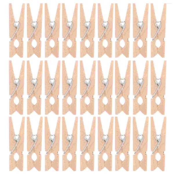 Quadros 100 Pcs Decorações de Chuveiro de Bebê De Madeira Clothespin Pequenos Clipes de Vestuário Pinos de Primavera Pinos de Roupa