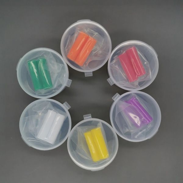 Confezione da 5 colori Denti in silicone Stick Bite Allineatore al gusto di frutta Scatole da masticare 2 pezzi Chewies ortodontici