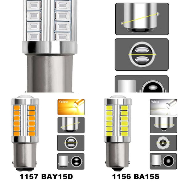 Yükseltme 1 PCS Araba LED ampul P21W 1156 BA15S P21/5W Bay15d 1157 12V 7000L Beyaz Dönüş Sinyal Freni Çayıl Çayıl Ters Park Lights Sis Lambası