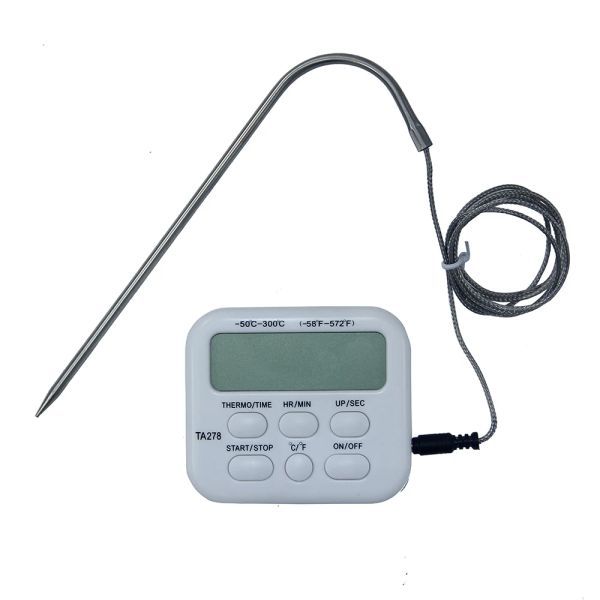 Medigas Termômetro de alimento Termômetro digital Sensor de temperatura Timer de alarme para churrasco em casa cozinha cozinha ta278