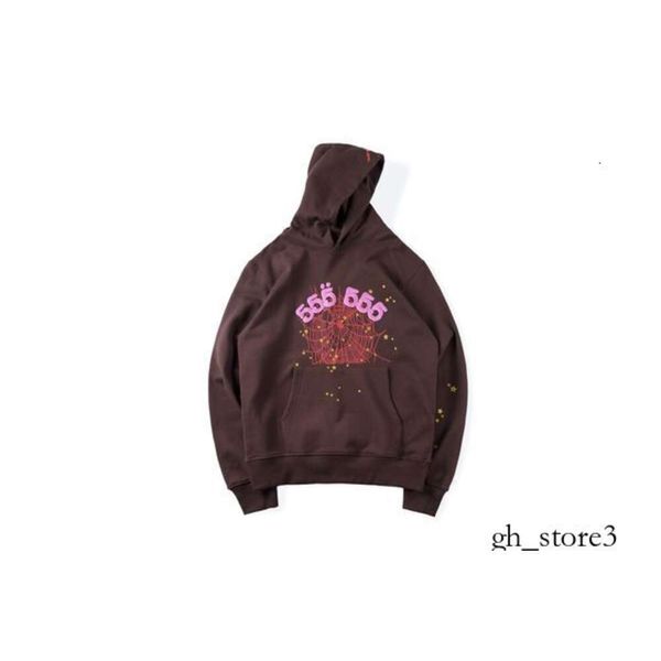 Örümcek Hoodie 2023 SP5DER 555555 HOODIES ENENS BAŞLAR NUMARASI PUFU PURUM BASKI BASKI Grafik Örümcek Web Sweatshirt Sokak Giyim Üst Giyim Açık Mavi 457