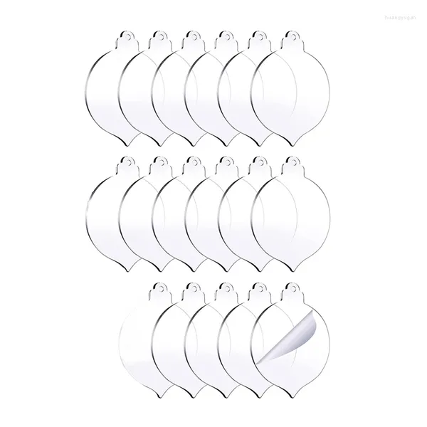 Fontes de festa YO-50Pcs Acrílico Ornamento de Natal em branco transparente com furo para DIY Craft Holiday