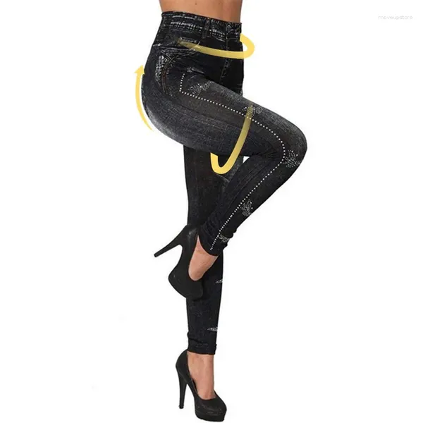 Yoga -Outfits 2024 Frauen Hosen lässig Fitness Schlanker Leggings Herbst enge Damen Jeans hohe Taille -Druckhosen Plus Größe