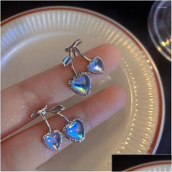 Baumeln Kronleuchter Ohrringe 2024 Koreanische Blaue Mondstein Kirsche Für Frauen Obst Aussage Ohrring Party Geschenke Schmuck Großhandel Drop D DHS2F