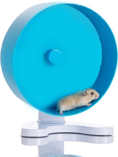 Roda de hamster super silenciosa de zoupgmrhs, roda de exercícios de pequenos animais de 8,5 polegadas, roda de chinchila com suporte estável, azul