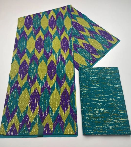 Tessuto Oro stampa africana di nuova moda anakra 100% cotone tessuto africano cera nigeriano ghana kitenge dashiki tessuto cera reale 6 yards 2021