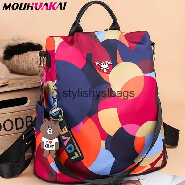 Zaino Stile Borse a tracolla Zaino moda Donna Oxford Scuola in tessuto per ragazze adolescenti Leggero Ladies Travel Mochila Feminina H240328