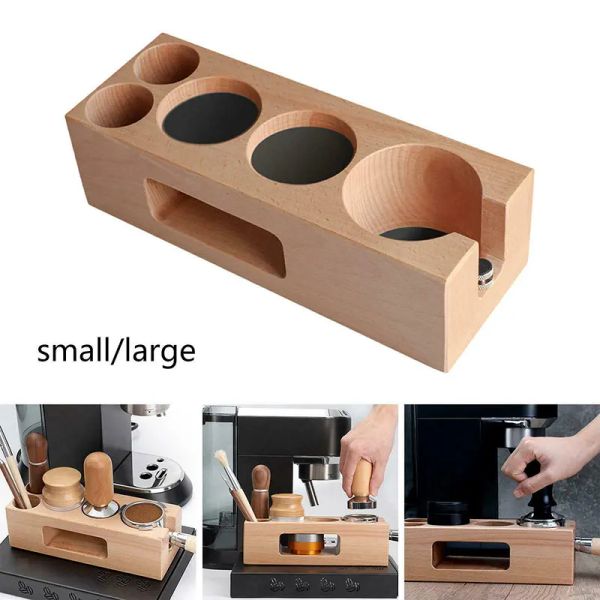 Pads Wood Coffee Filter Filter Holder Espresso Tamper Mat Stand Station Station Wood Base Espresso Tamper Station для бариста