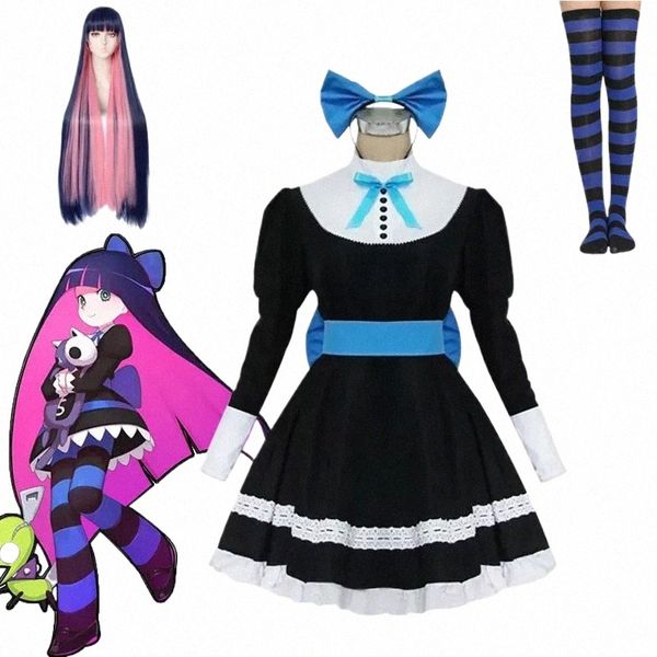 Anime Panty Stocking Cosplay Kostüm Anarchy Herbst Maid Lolita Dr Gürtel Kopfbedeckung Halen Party Kleidung Für Mädchen z8jf #