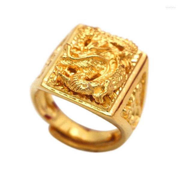 Cluster Ringe Echter 24k Gold Farbe Paar Ring für Frauen Männer Hochzeit Verlobung besetzter Luxus Liebhaber Finger