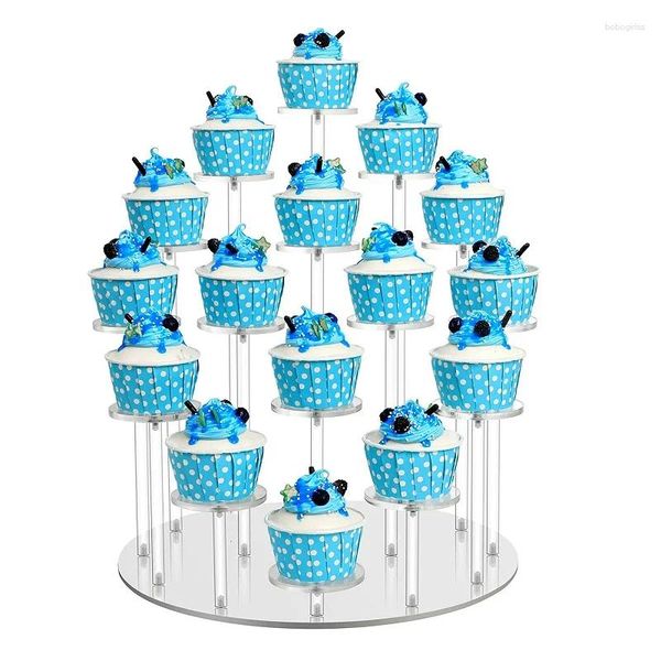 Haken Acryl Cupcake Display Stand 16 Tier Transparent Geburtstag Party Hochzeit Dessert Organisatoren Haushalt Kuchen Halter 2024