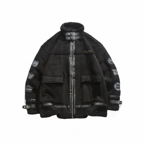 caldo Parka da uomo hip-hop Street Retro Lettera Stampa Piumino invernale da uomo Harajuku Plus cappotto pesante t63L #