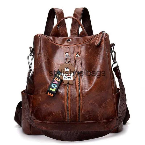 Rucksack Stil Umhängetaschen Frauen Rucksack Weibliche Hohe Qualität Weiches Leder Buch Schule Für Teenager Mädchen Sac A Dos Reise rucksack Rucksäcke Mochilas H240328